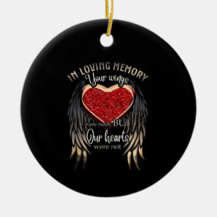 Personalised Your Wings Were Ready But Our Hearts Ceramic Ornament