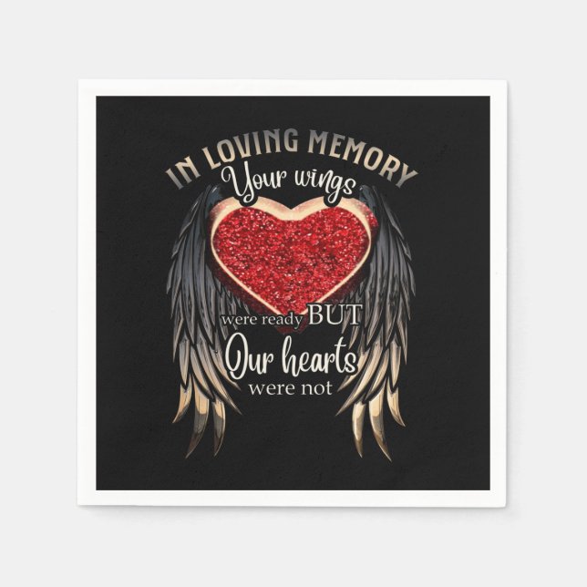 Personalised Your Wings Were Ready But Our Hearts Napkin (Front)