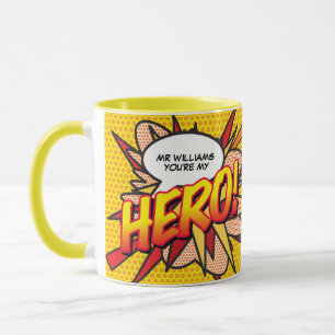 Personalised You're my HERO Comic Book Pop Art Mug