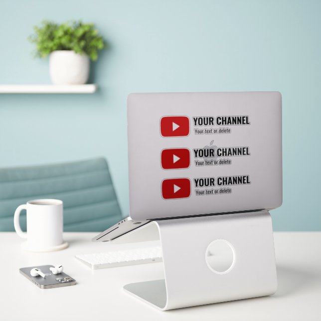 Personalised Youtube Channel Name Custom (Laptop On Desk)