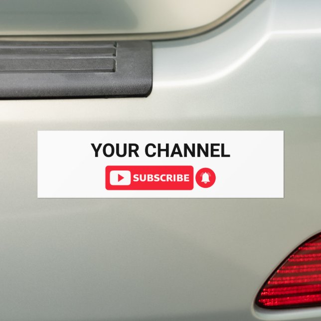 Personalised Youtube Channel Name Custom Bumper Sticker (On Car)