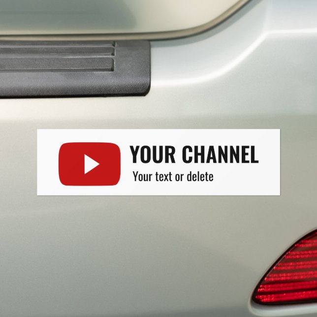 Personalised Youtube Channel Name Custom Bumper Sticker (On Car)