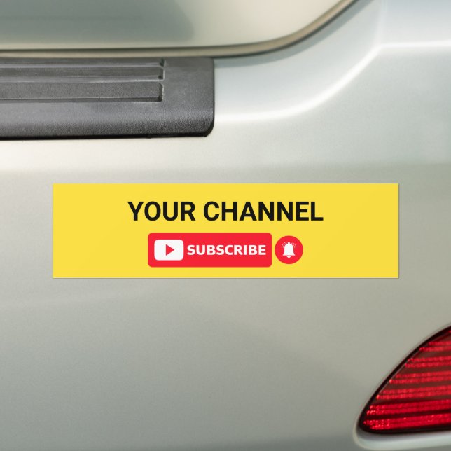 Personalised Youtube Channel Name Custom Bumper Sticker (On Car)