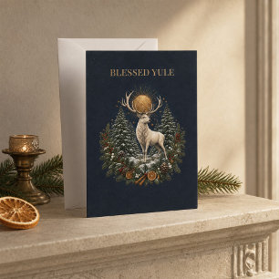 Personalised Yule Stag Winter Solstice Card