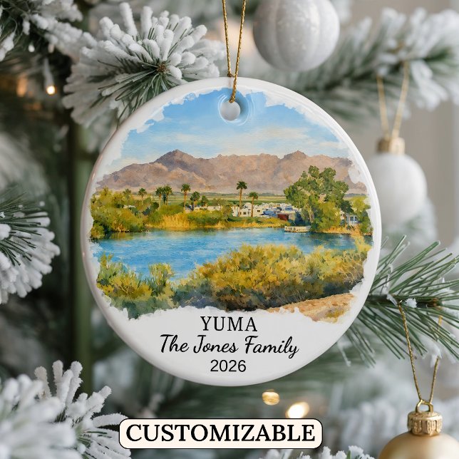 Personalised Yuma Ornament, Custom Arizona Ceramic Ornament (Creator Uploaded)