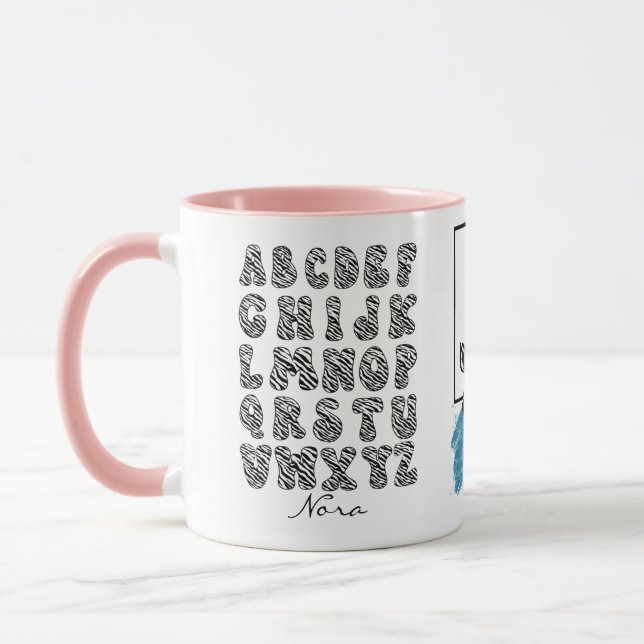 Personalised Zebra  Alphabet Set Mug (Left)