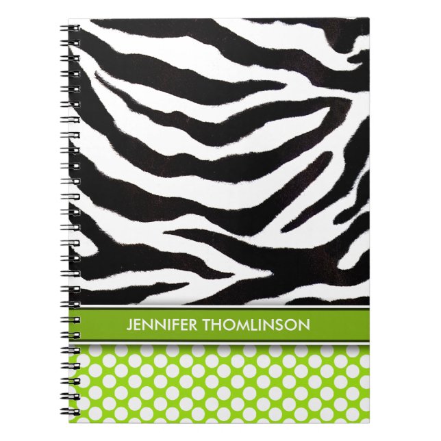 Personalised Zebra Polka Dots Journal / Notebook (Front)