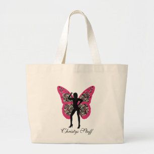 Personalised Zebra Print Butterfly  Girl Tote Bag