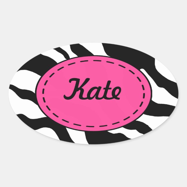 Personalised Zebra Print Stickers (Front)