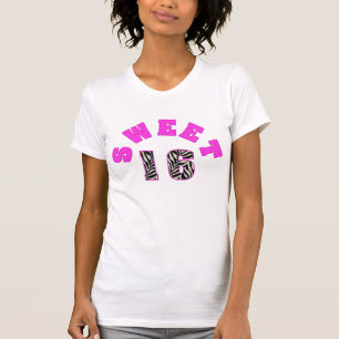 Personalised Zebra Print Sweet 16 Tshirt