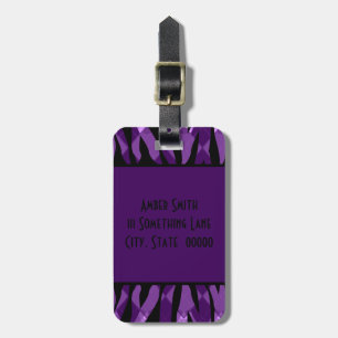 Personalised Zebra Stripe Pattern Luggage Tag