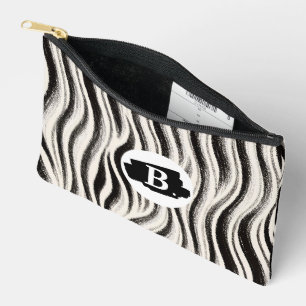 Personalised Zebra Stripe Print Accessory Pouch