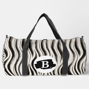 Personalised Zebra Stripe Print Large Duffel Bag