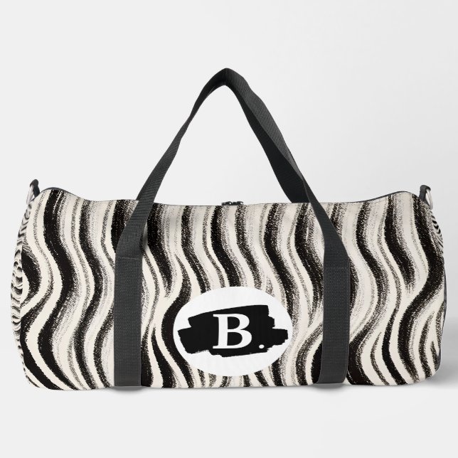 Personalised Zebra Stripe Print Large Duffel Bag (Front)