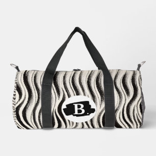 Personalised Zebra Stripe Print Small Duffel Bag
