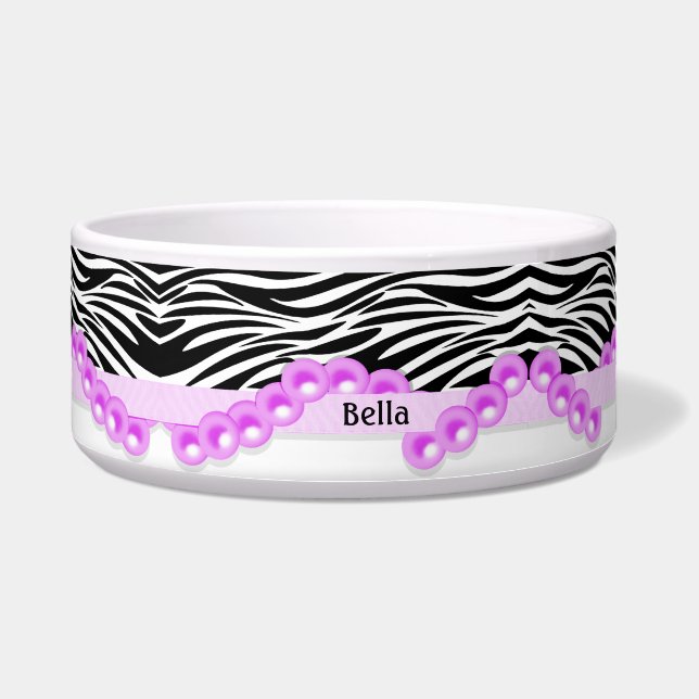 Personalised Zebra Stripes and Pink Pearls (Front)