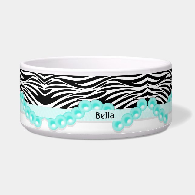 Personalised Zebra Stripes and Teal Pearls (Front)