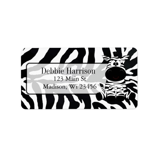 Personalised Zebra Stripes Return Address Labels (Front)
