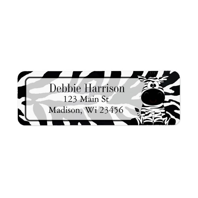 Personalised Zebra Stripes Return Address Labels (Front)