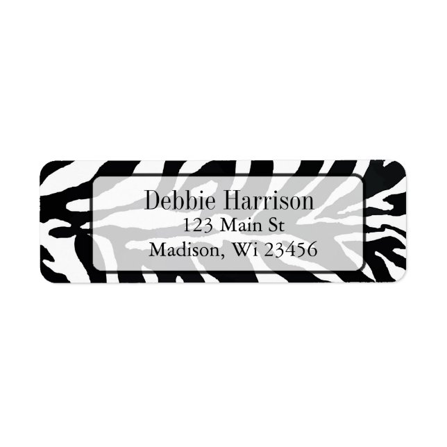 Personalised Zebra Stripes Return Address Labels (Front)