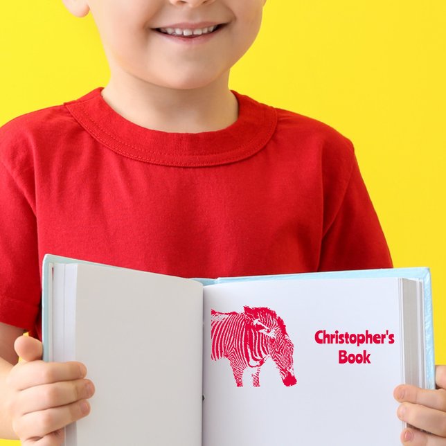 Personalised Zebra This book belongs to Self-inking Stamp (Creator Uploaded)