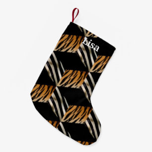 Personalised Zebra & Tiger Christmas Stocking