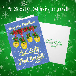 Personalised Zesty Yellow Lemons Holiday Card