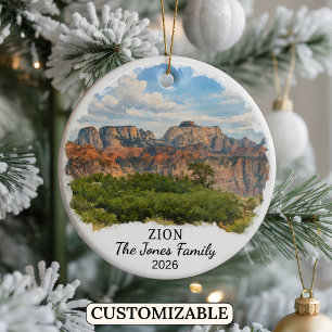 Personalised Zion National Park Ornament, Utah Ceramic Ornament
