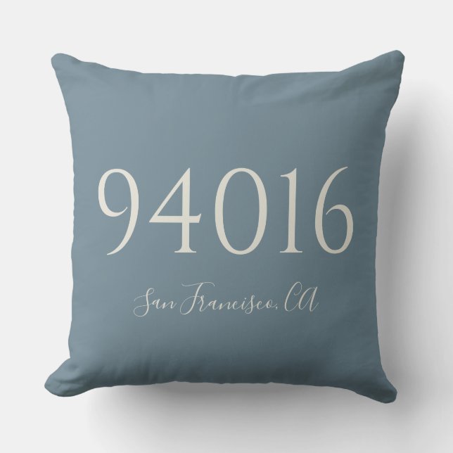 Personalised Zip Code and Town New House Gift Cushion (Front)