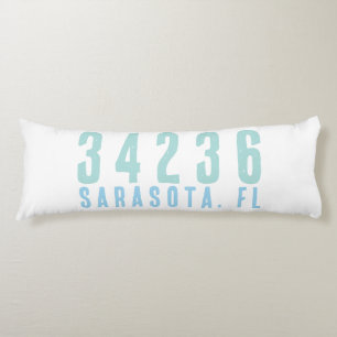 Personalised Zip Code, City, State   Coastal Blues Body Cushion