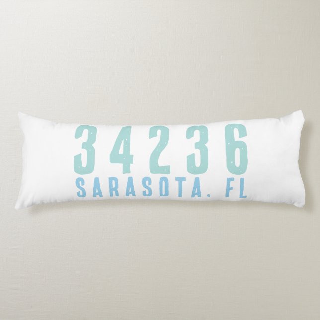 Personalised Zip Code, City, State | Coastal Blues Body Cushion (Front)