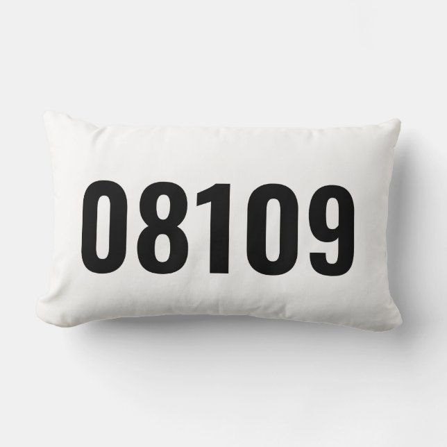 Personalised Zip Code  Lumbar Cushion (Front)
