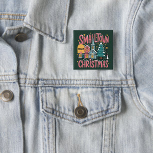 Personalised Zipcode Small Town Christmas Pink  15 Cm Square Badge