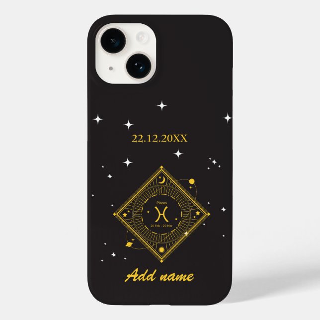 Personalised  Zodiac Custom name Pisces  Case-Mate iPhone Case (Back)