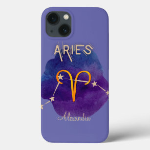 Personalised Zodiac Sign Aries Constellation iPhone 13 Case