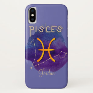Personalised Zodiac Sign Pisces Constellation iPhone X Case