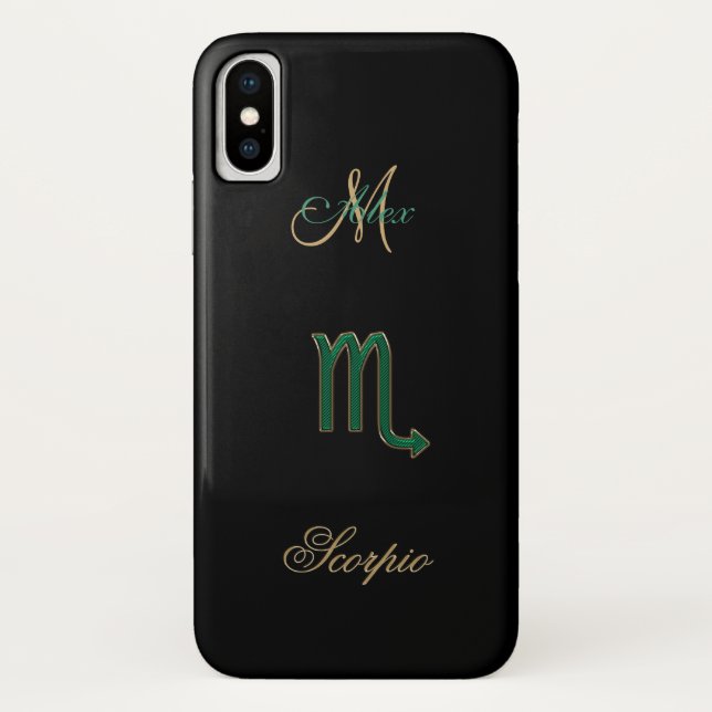 Personalised Zodiac Sign Scorpio iPhone X Case (Back)
