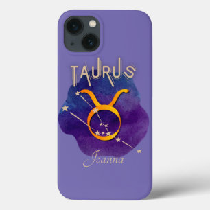 Personalised Zodiac Sign Taurus Constellation iPhone 13 Case