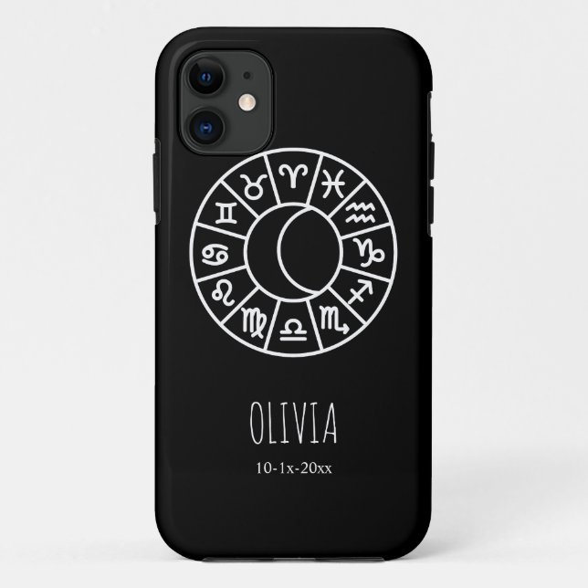 Personalised Zodiac Wheel Moon Phase Astrology  Case-Mate iPhone Case (Back)
