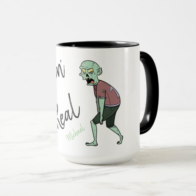 Personalised Zombie Creepin' it Real Mug (Front Right)
