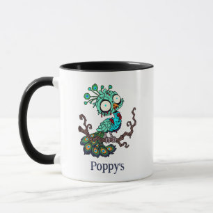 Personalised Zombie Peacock Mug