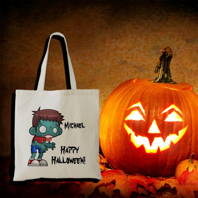 Personalised Zombie Trick or Treat Tote Bag (Creator Uploaded)
