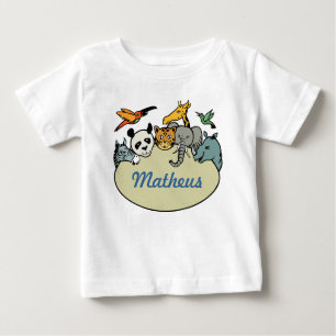 personalised zoo family animals baby T-Shirt