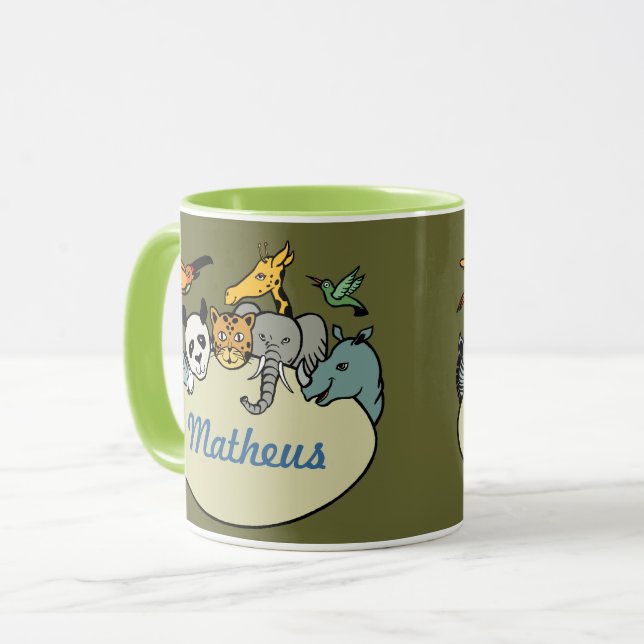 Personalised Zoo Family Animals Mug (Front Left)