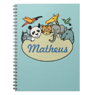 personalised zoo family animals notebook