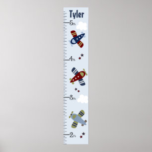 Personalised Zoom Along Aeroplanes Growth Chart