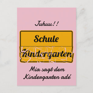personalisierbar Einschulung mit Schultasche Postcard