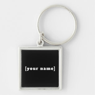 personalisierbar schwarz weiss mit Deinem Namen Key Ring