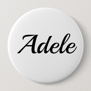 personalisierbar Vorname Adele schwarz weiß 10 Cm Round Badge