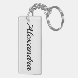 personalisierbar Vorname Alexandra schwarz weiß Key Ring